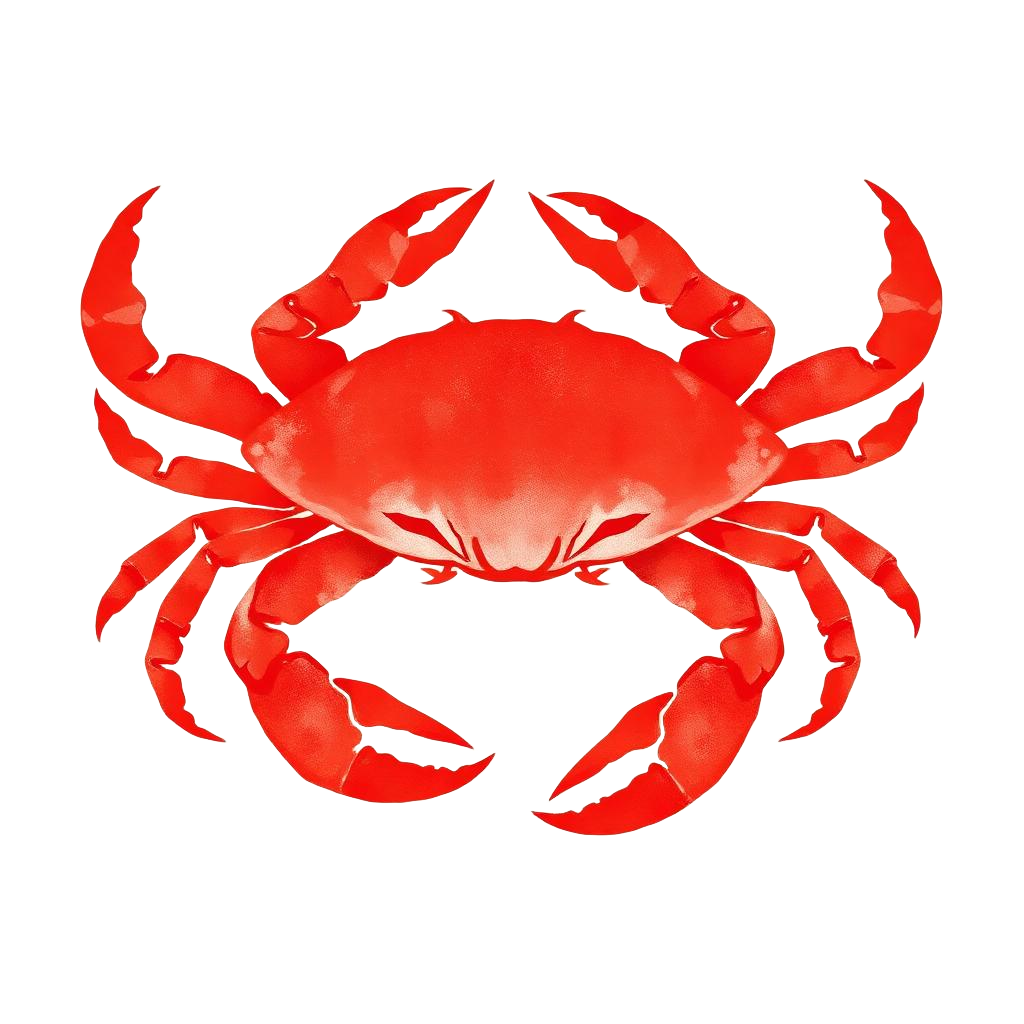 Hand-painted red crab, the Yamaya house sigil